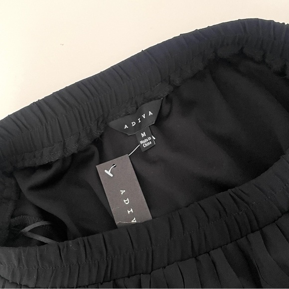 Adiva Pleated Lace Midi Skirt in Black NWT - Picture 4 of 6